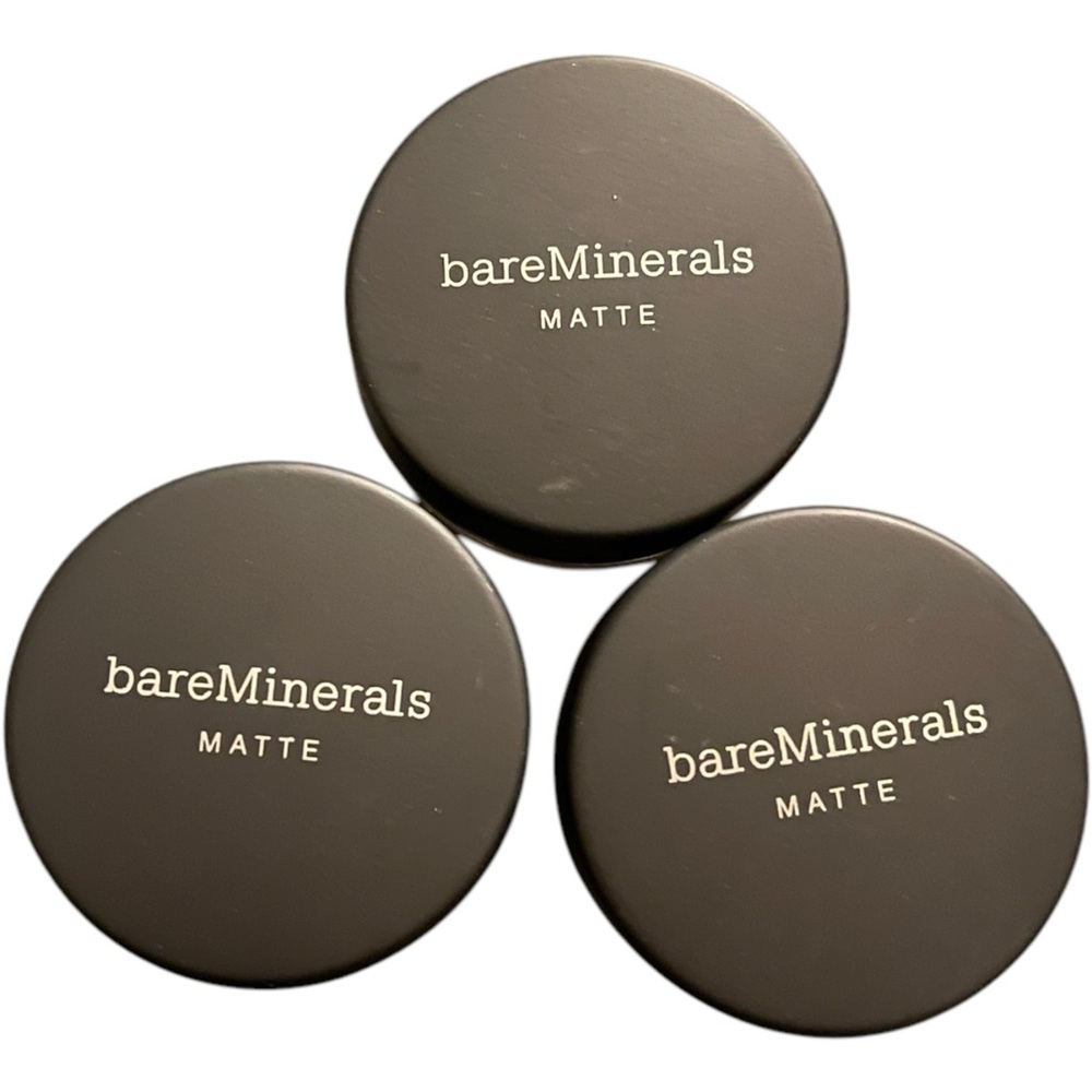 BARE MINERALS Matte Foundation SPF 15 Medium Beige 3 Sample Pots w/Brush